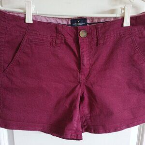 American Eagle Outfitters Women's Size 10 "Shortie" Stretch Shorts Burgundy